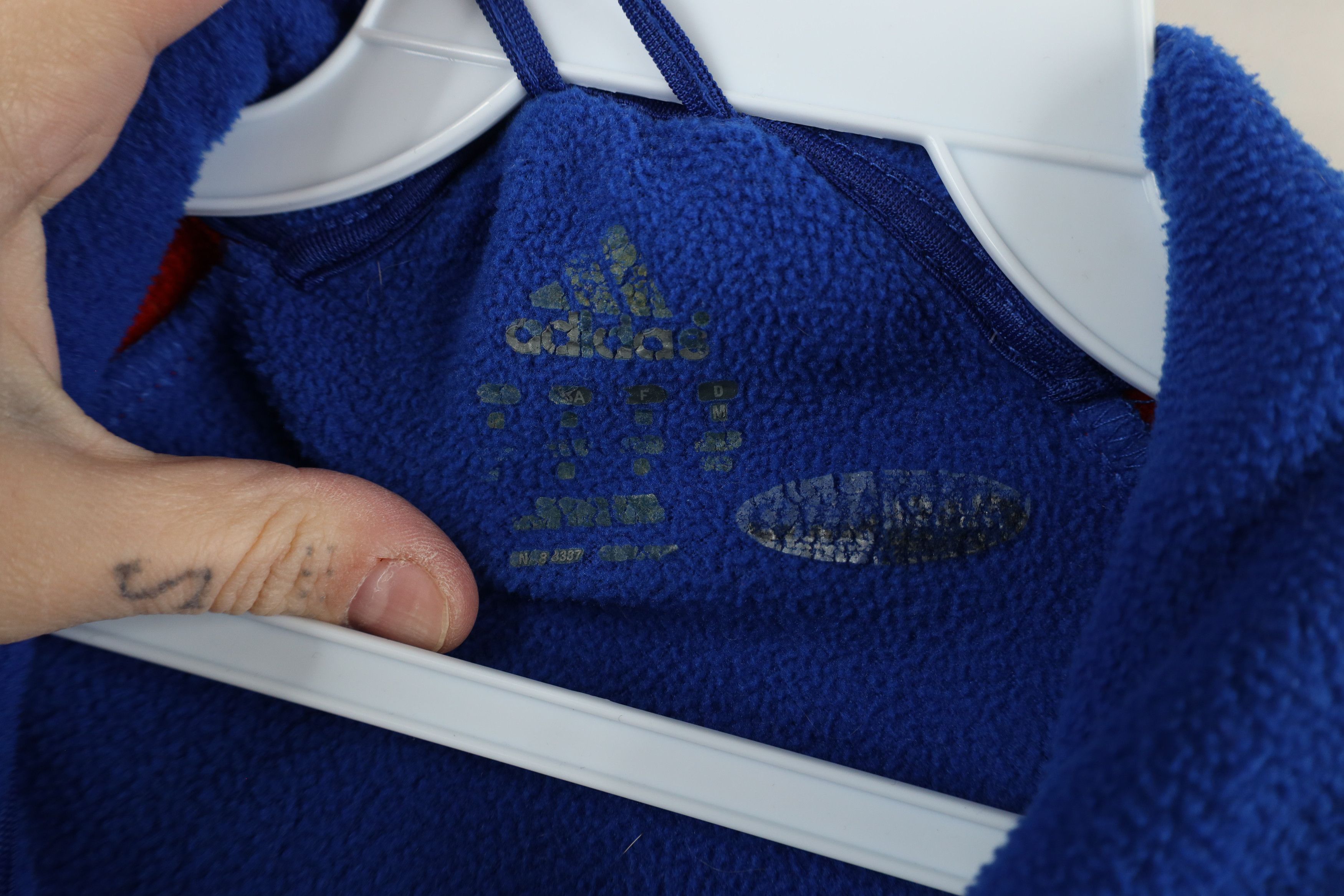 Adidas × Vintage Vintage Adidas Kansas University Full Zip Fleece Jacket Blue Size US M / EU 48-50 / 2 - 9 Thumbnail