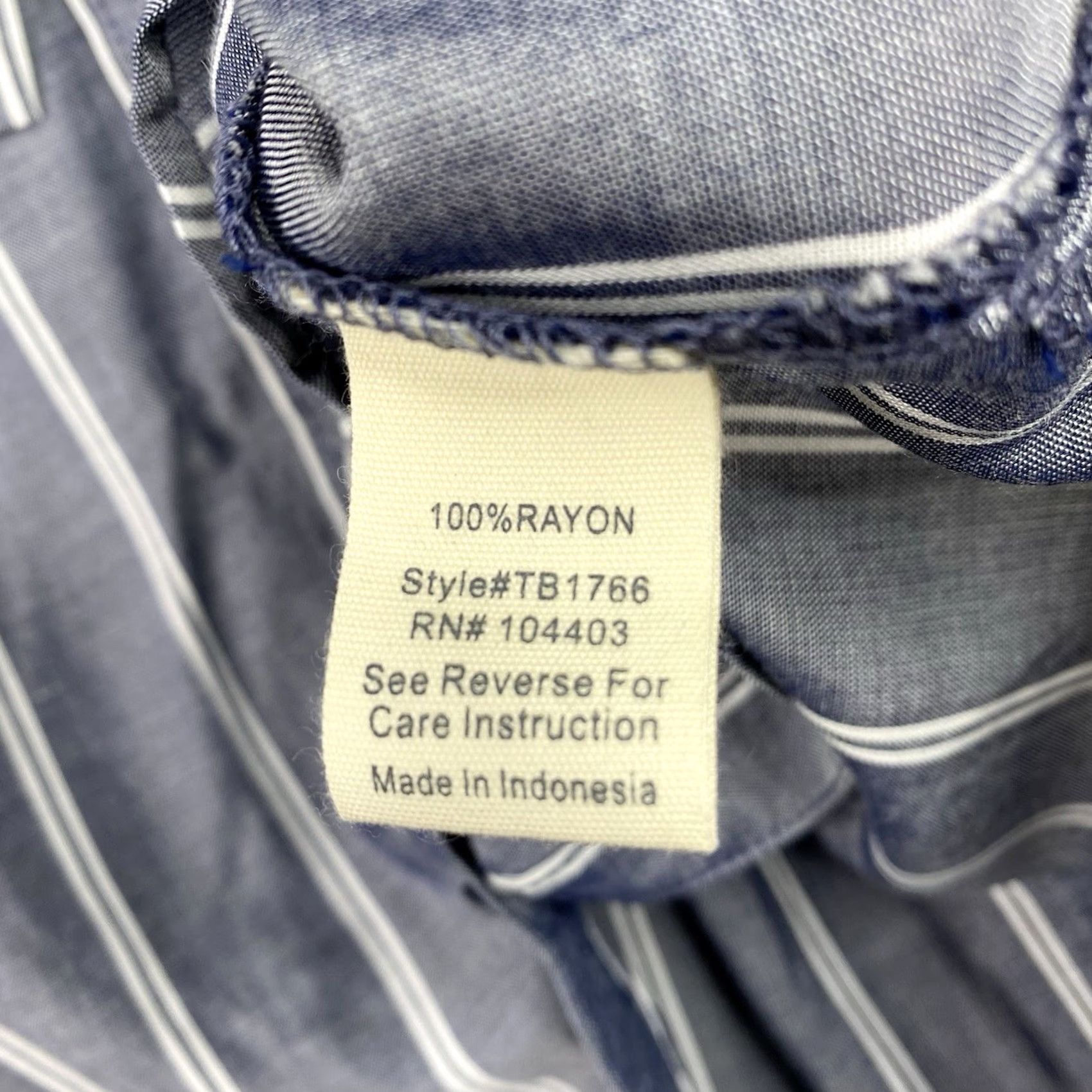 Vintage Sweet Wanderer Blouse Shirt XL Womens Blue Striped 3/4 Sleeve NWT Button Up Tie Neck Size XL / US 12-14 / IT 48-50 - 4 Thumbnail