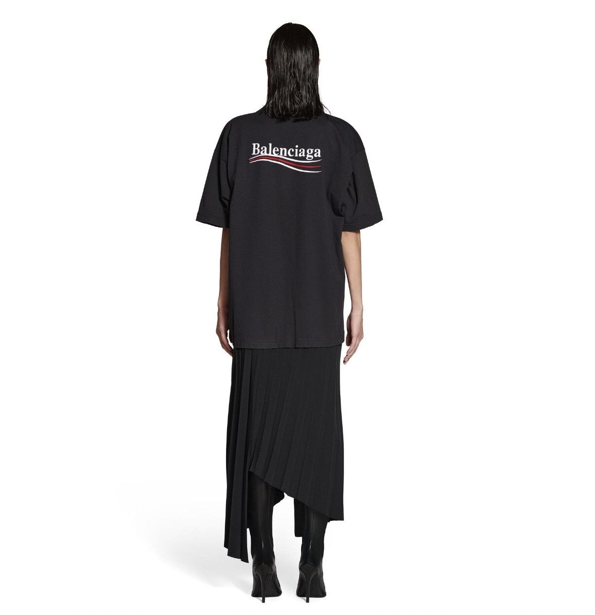 Band Tees o1bcso1str0326 Political Campaign Pleated T-Shirt Dress Size S / US 4 / IT 40 - 3 Thumbnail