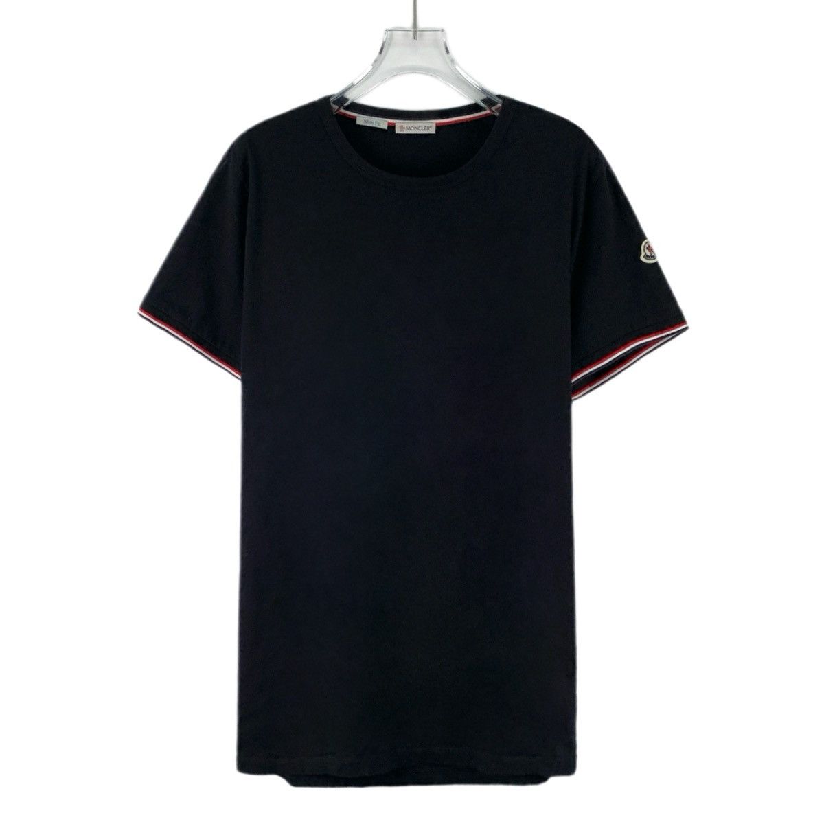 Moncler Moncler 23FW Black Logo Patch Cotton Crew Neck T-shirt K26WX Size US L / EU 52-54 / 3 - 1 Thumbnail