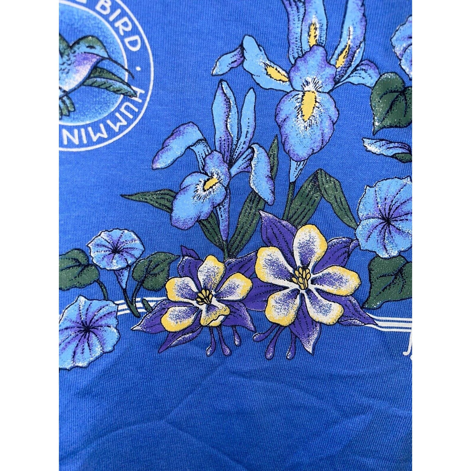 Anvil Vintage North Dakota Shirt Wildflower Flower Blue Tee 90s L Size US L / EU 52-54 / 3 - 4 Thumbnail