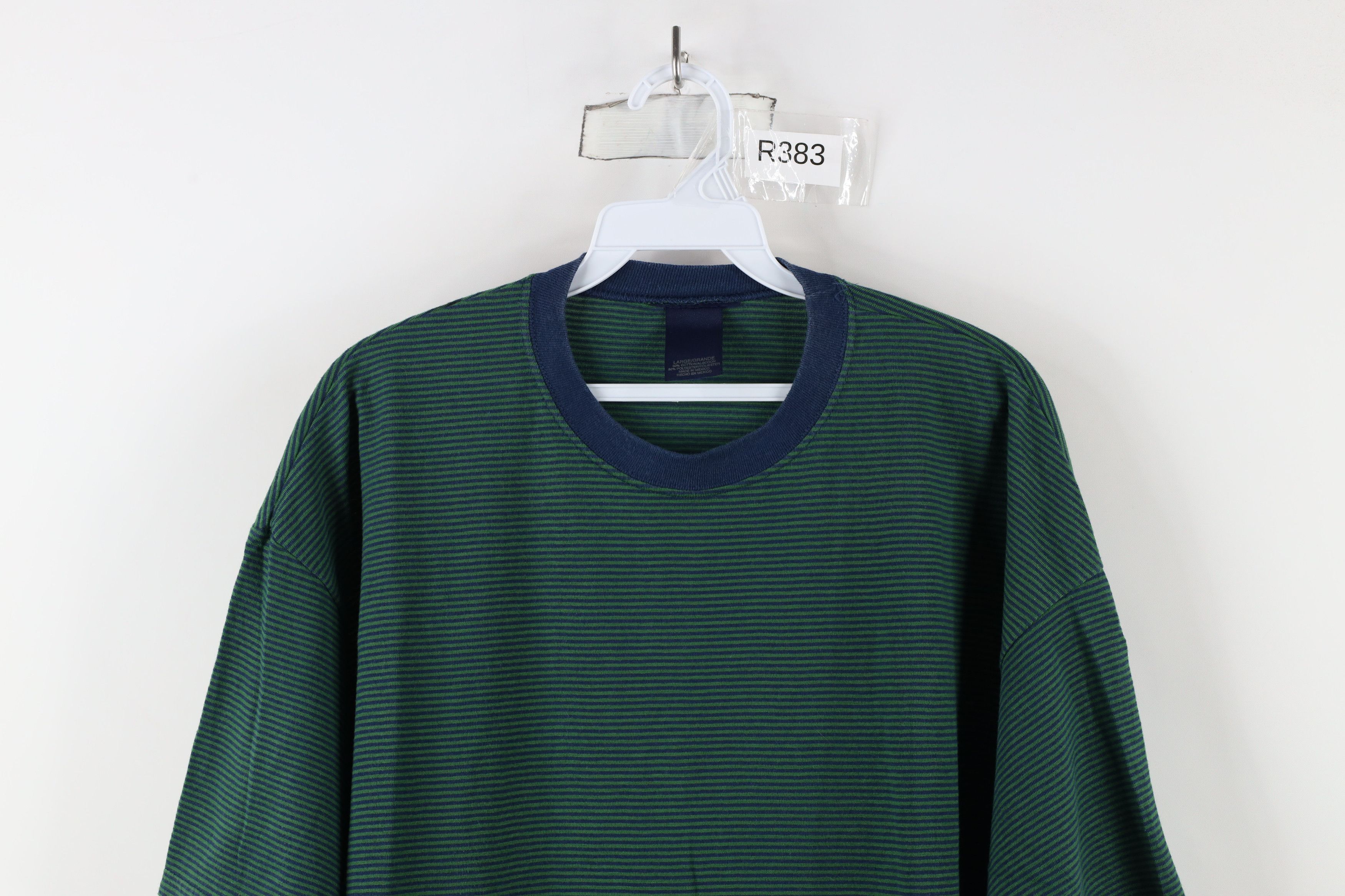 Vintage Vintage 90s Streetwear Striped Short Sleeve T-Shirt Green Size US L / EU 52-54 / 3 - 2 Thumbnail
