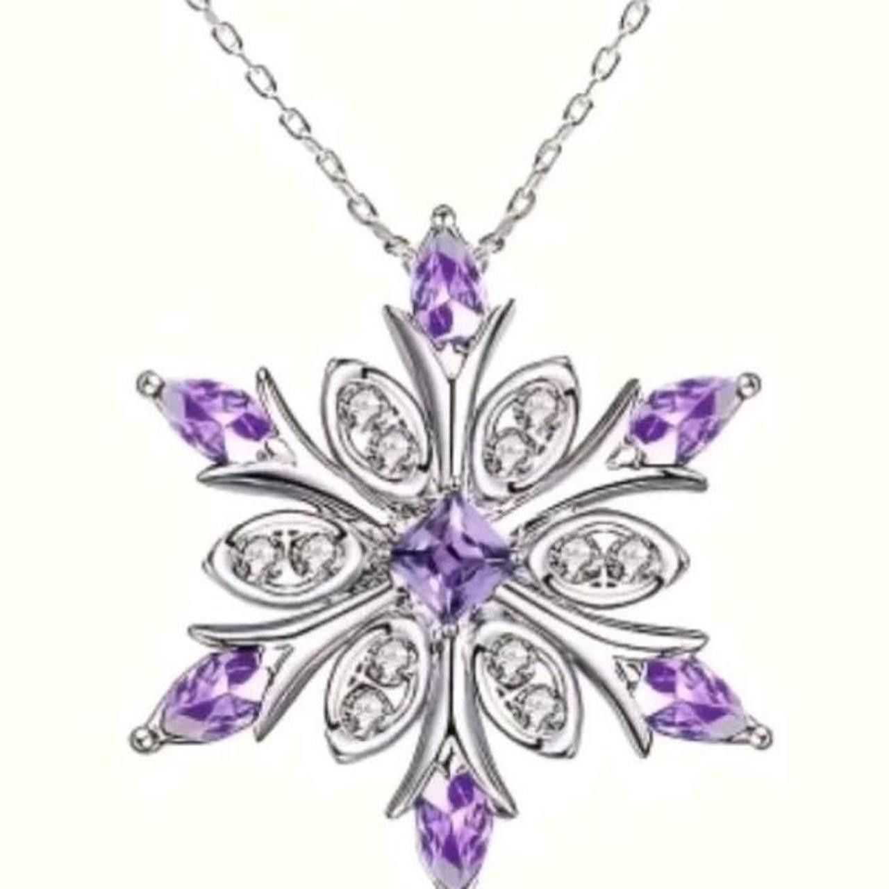 Other Snowflake Pendant Necklace with Purple CZ Size ONE SIZE - 4 Thumbnail