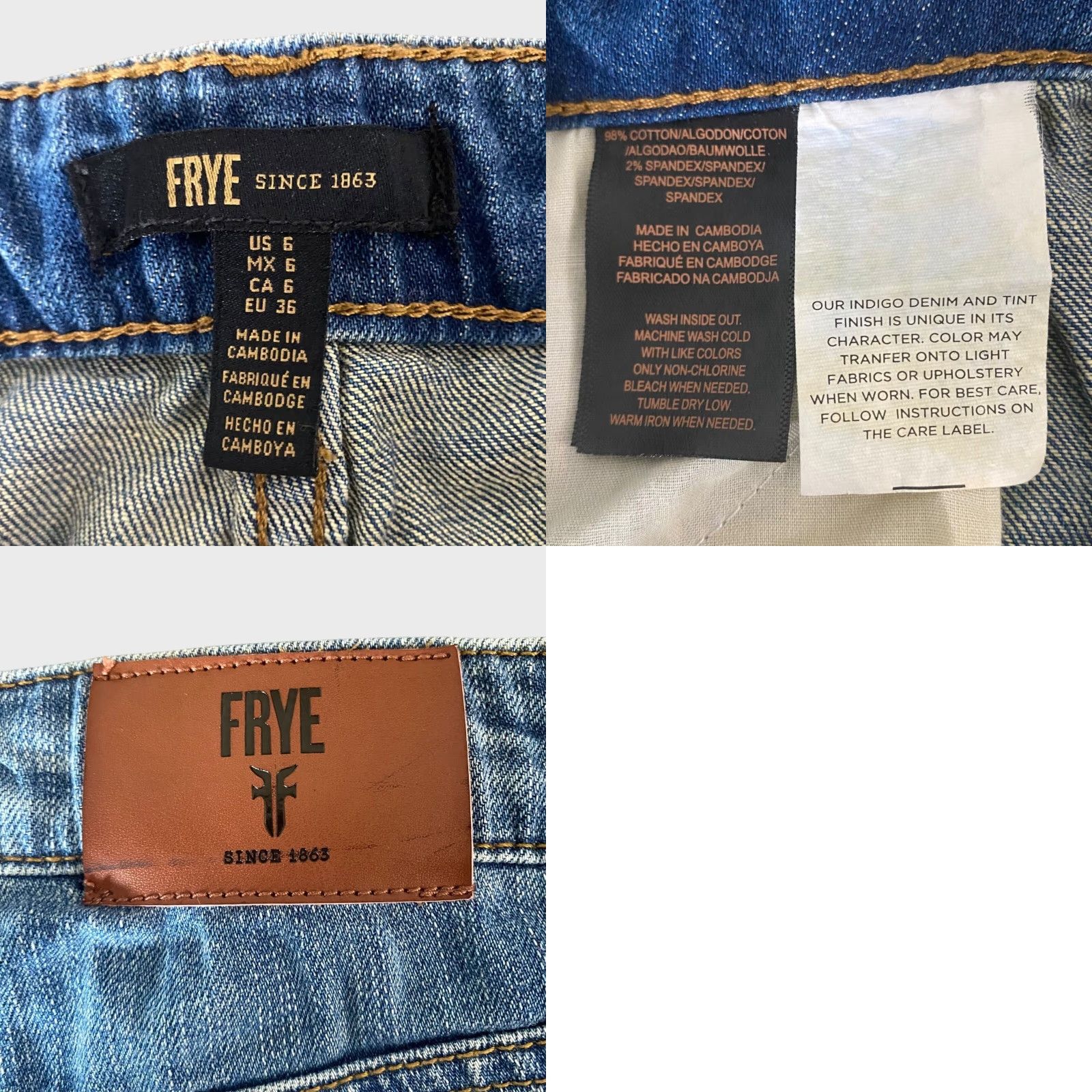 Frye Frye Straight-Leg Premium Denim Jeans Women's 6 Blue Medium Wash Stretch Denim Jeans Size 28" / US 6 / IT 42 - 8 Thumbnail