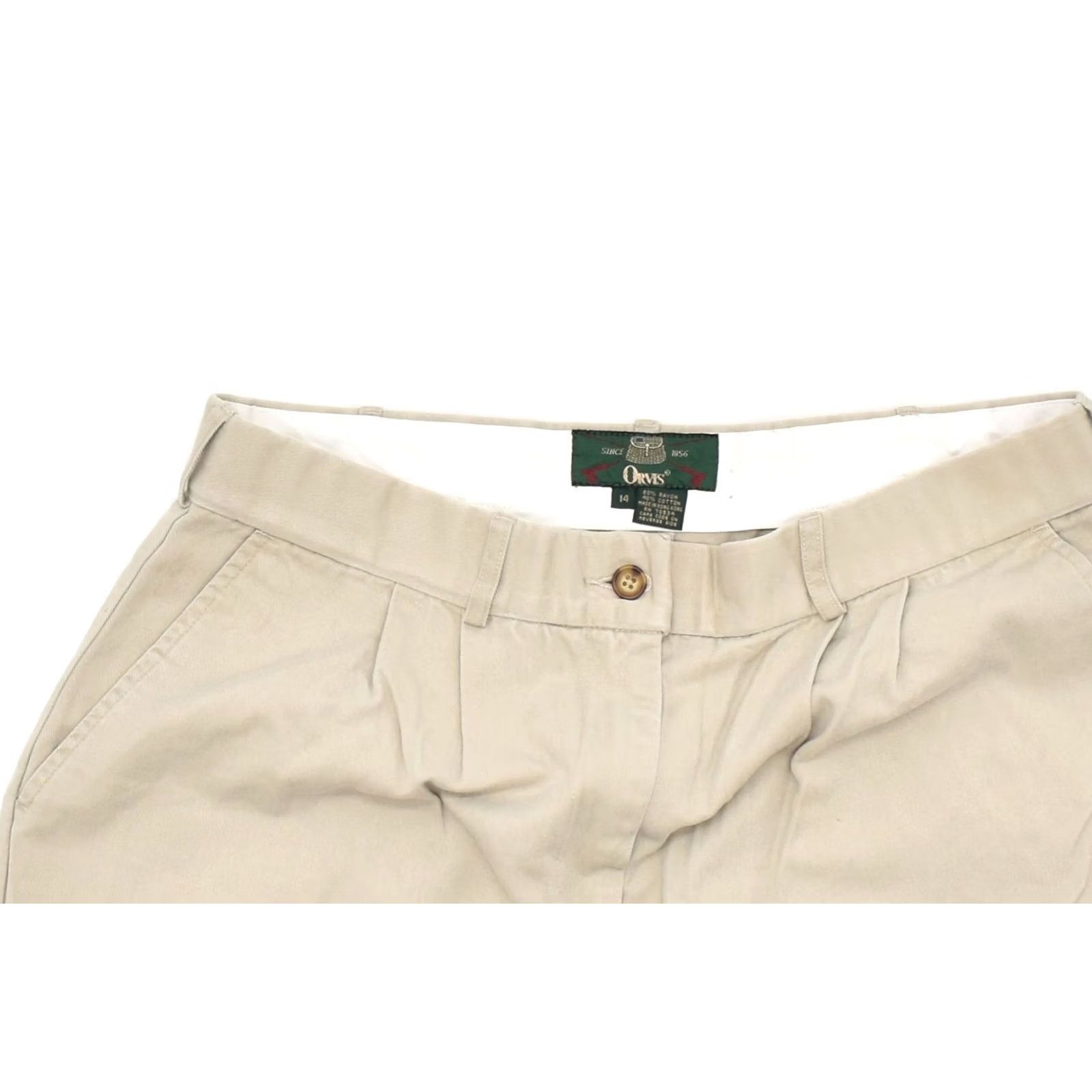 Orvis ORVIS Womens Straight Casual Trousers UK 14 Large Beige Rayon W32 L30 Size 24" / US 00 / IT 34 - 6 Thumbnail