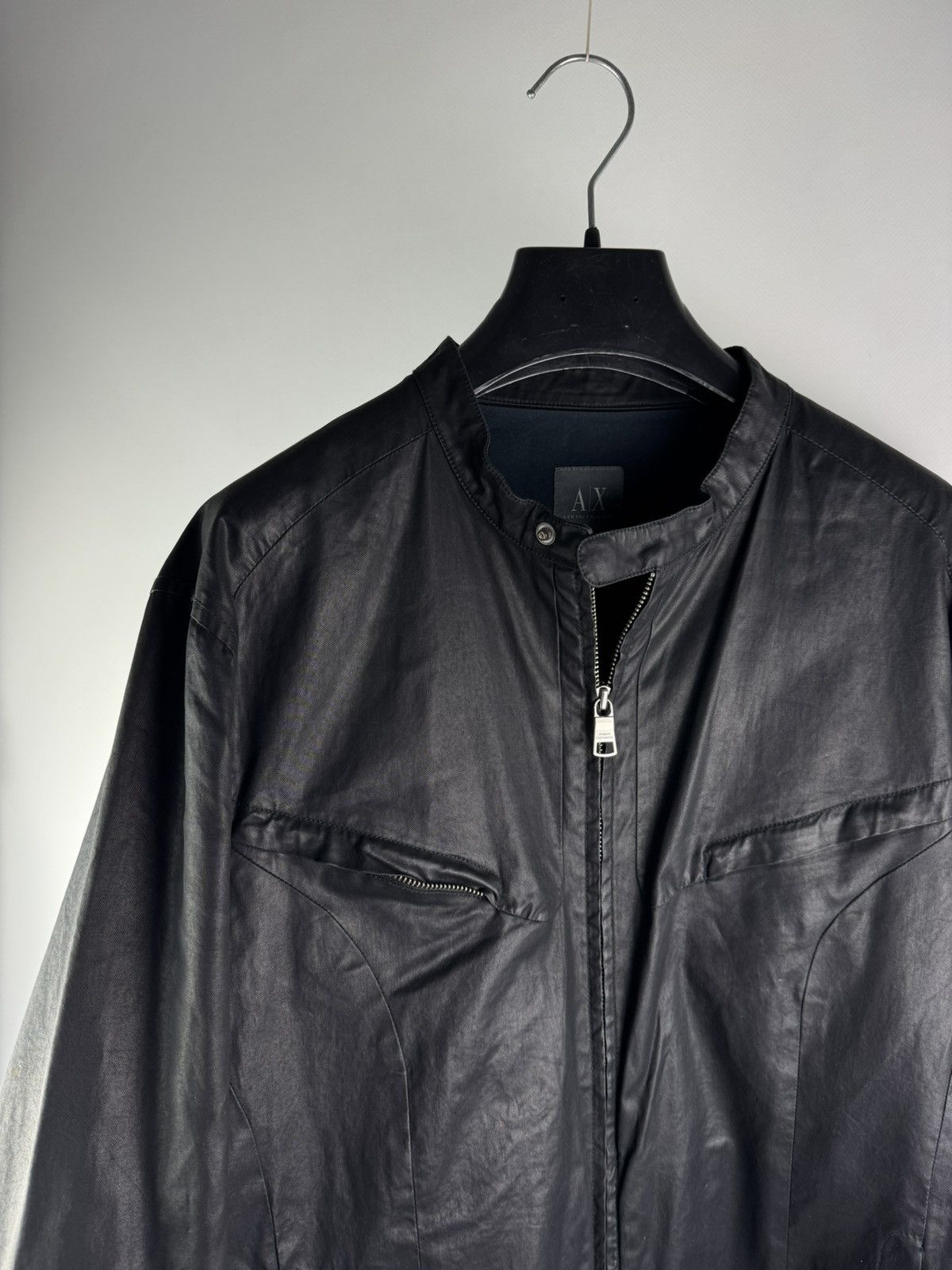 Armani Exchange Vintage 00s Armani Exchange Leather Jacket Balck Size US M / EU 48-50 / 2 - 2 Thumbnail