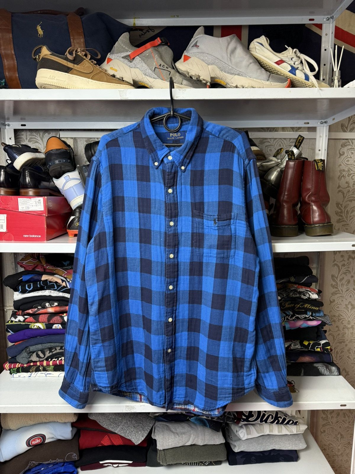 Flannel Vintage RALPH LAUREN Flanel Plaid Shirt USA Size US L / EU 52-54 / 3 - 1 Thumbnail