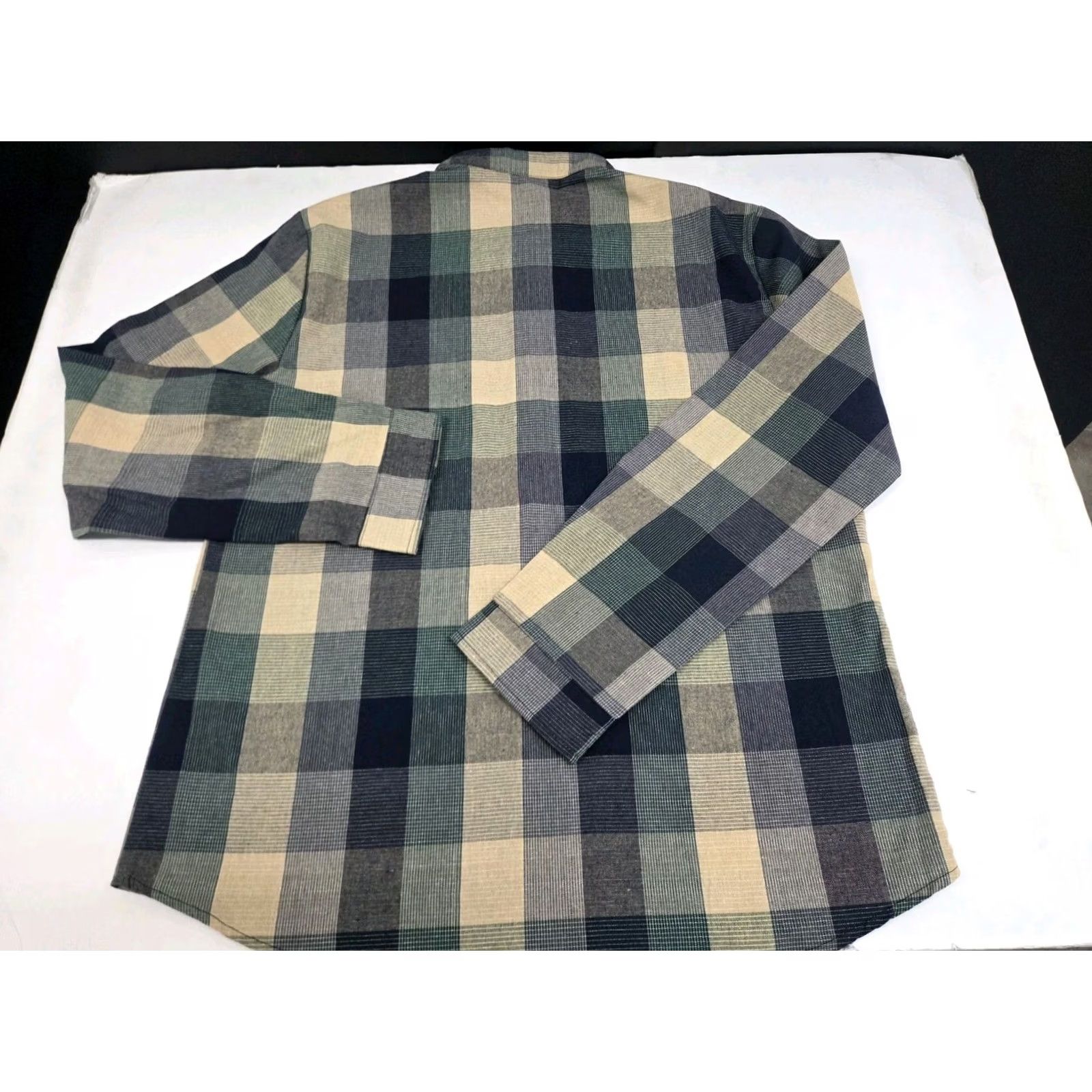 Shein Shein Mens Long Sleeve Button Up Plaid Band Collar Shirt 2XL Multicolor Size US XXL / EU 58 / 5 - 4 Thumbnail