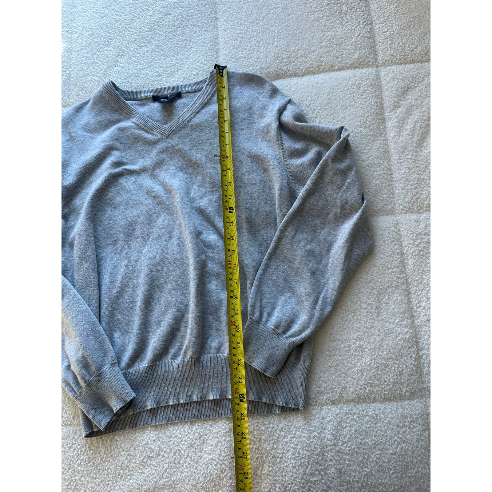 Gant Mens Gant Grey V Neck Cotton Pullover Jumper Size Large Size US L / EU 52-54 / 3 - 5 Thumbnail