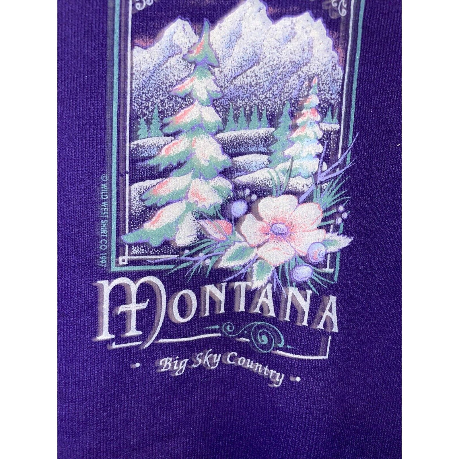 Jerzees Vintage Big Sky Country Sweatshirt Montana Crewneck VTG 90s Size US L / EU 52-54 / 3 - 4 Thumbnail
