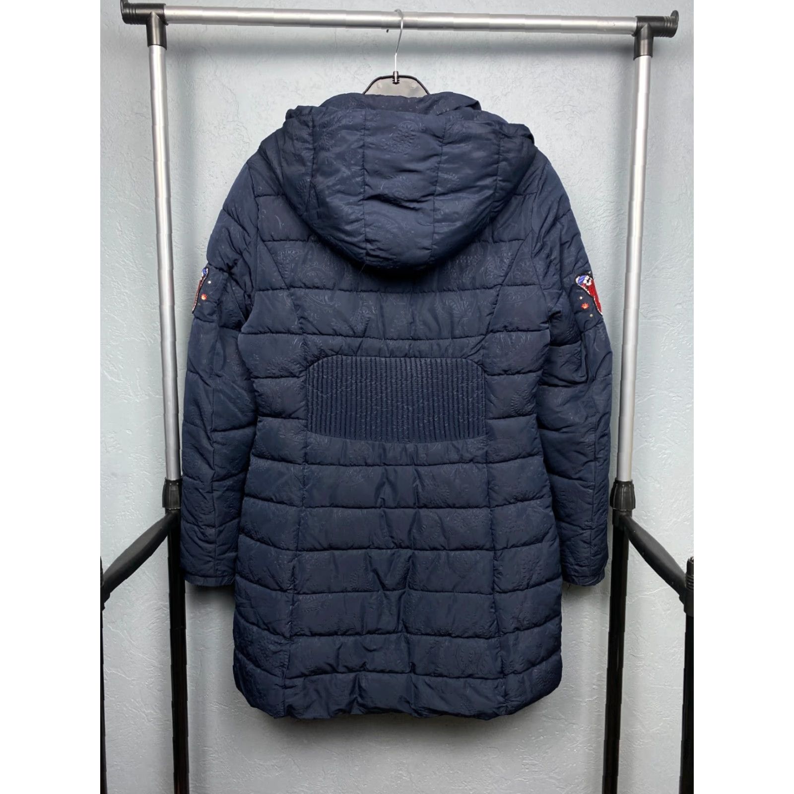 Desigual Desigual Puffer Jacket Womens 42 (M) Jacket Blue Floral Embroidered Long Sleeve Zip Vintage: No Women Regular Size 42 XS-XL Size M / US 6-8 / IT 42-44 - 7 Thumbnail