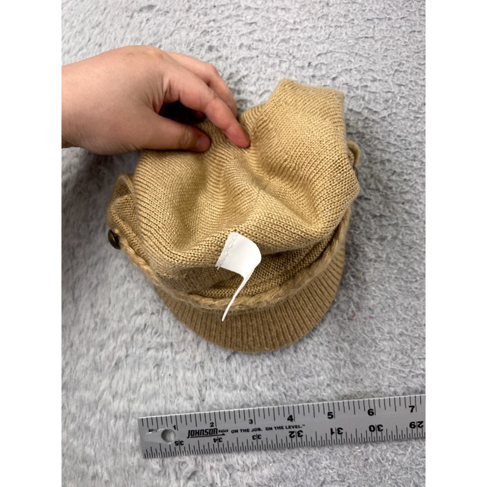 JCPenney JCPenney Beanie Hat Womens One Size Beige Acrylic Knit Brim Bill 100% Acrylic Beanie - J. C. Penney Womens Size ONE SIZE - 6 Thumbnail