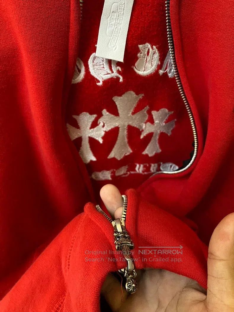 Chrome Hearts Chrome Hearts Red Zip-Up Hoodie Jacket. Size US S / EU 44-46 / 1 - 5 Thumbnail