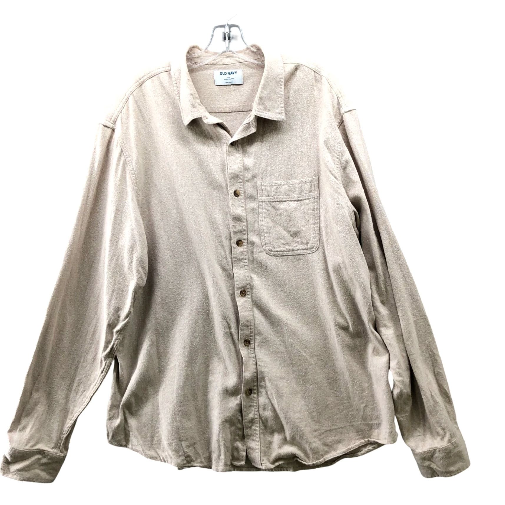 Old Navy Old Navy Flannel Shirt Mens 2XL Beige Cotton Long Sleeve Button-Up Shirt Mens XL? Size US XXL / EU 58 / 5 - 2 Thumbnail