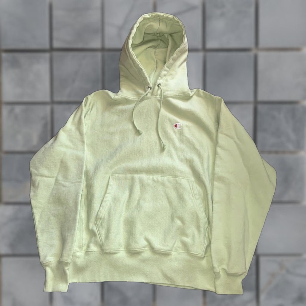 Champion Champion Hoodie Mens Regular Medium Green Key Lime 90s Streetwear Reversible Pockets Pullover Reverse Weave Size US M / EU 48-50 / 2 - 1 Thumbnail