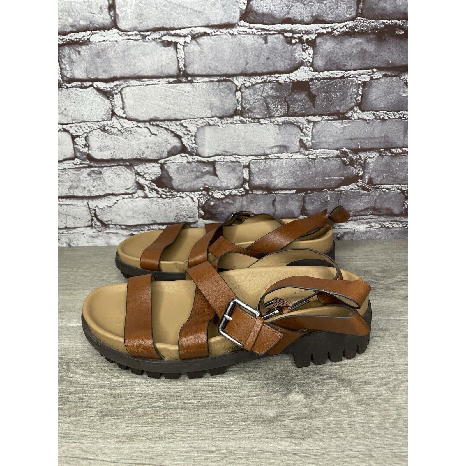 Sam Edelman Sam Edelman Eleanora Brown Leather Lug Sole Strap Sandals Wo Size US 11 / IT 41 - 17 Thumbnail