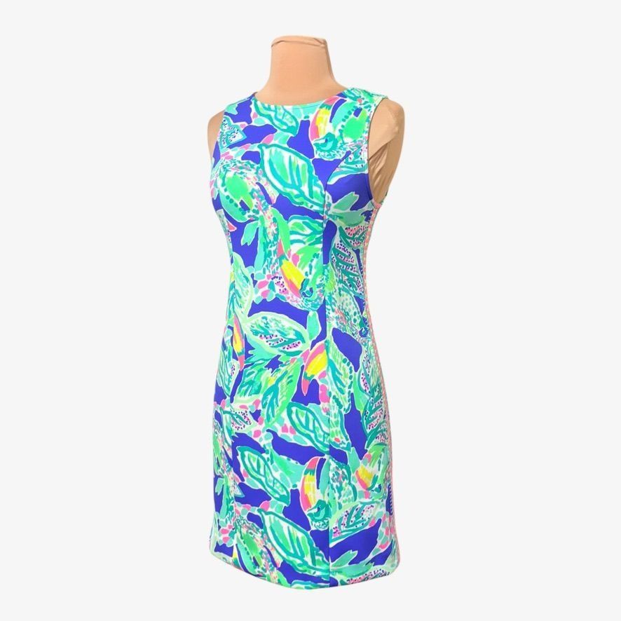 Lilly Pulitzer Lilly Pulitzer Mila Shift Dress XXS Stretch Multi Neon Tropi Size XXS / US 00 / IT 34 - 6 Thumbnail
