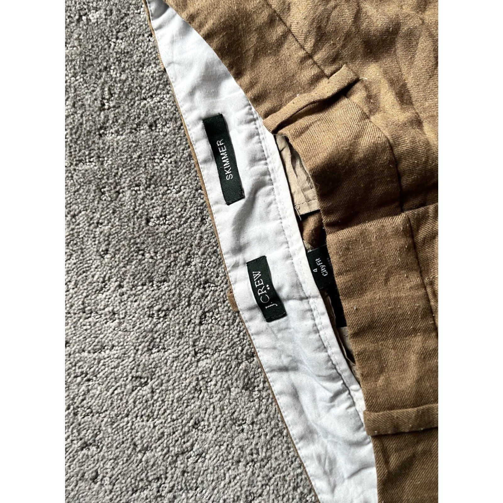 J.Crew J.CREW Women's Cropped Skimmer Pants Size 4 City Fit Khaki Brown Size 27" / US 4 / IT 40 - 5 Thumbnail