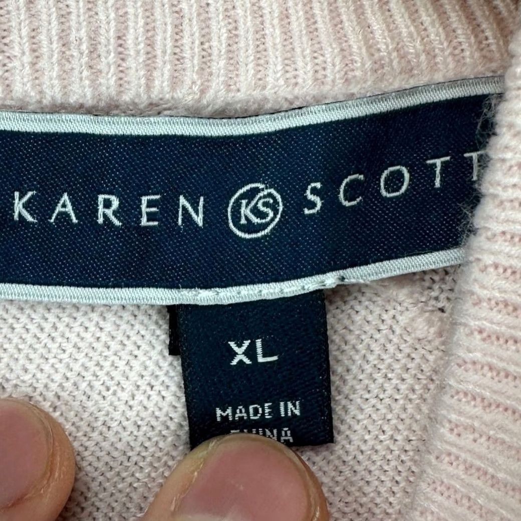Vintage Karen Scott Womens XL Light Pink Lux Mock Knit Pullover Sweater Long Sleeve NEW Size XL / US 12-14 / IT 48-50 - 6 Thumbnail