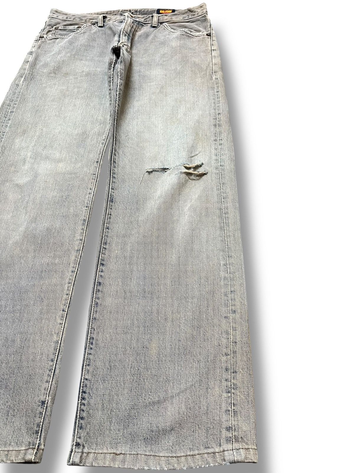 Big John Vintage Big John Baggy Blue Black Distressed Denim Size US 33 - 4 Thumbnail