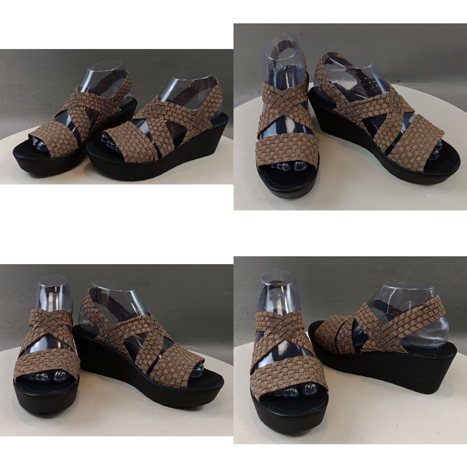 Steve Madden VINTAGE Steven by Steve Madden Wedge Sandals Women's 8.5 Gold Stretch New Size US 9 / IT 39 - 10 Thumbnail