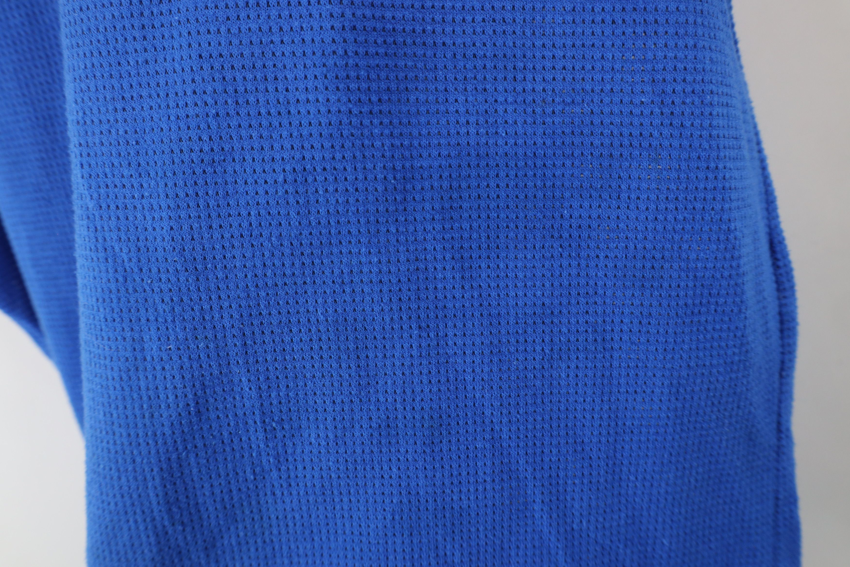 Majestic × Vintage Vintage 90s Majestic Blank Mesh Knit Polo Shirt Blue USA Size US L / EU 52-54 / 3 - 9 Thumbnail