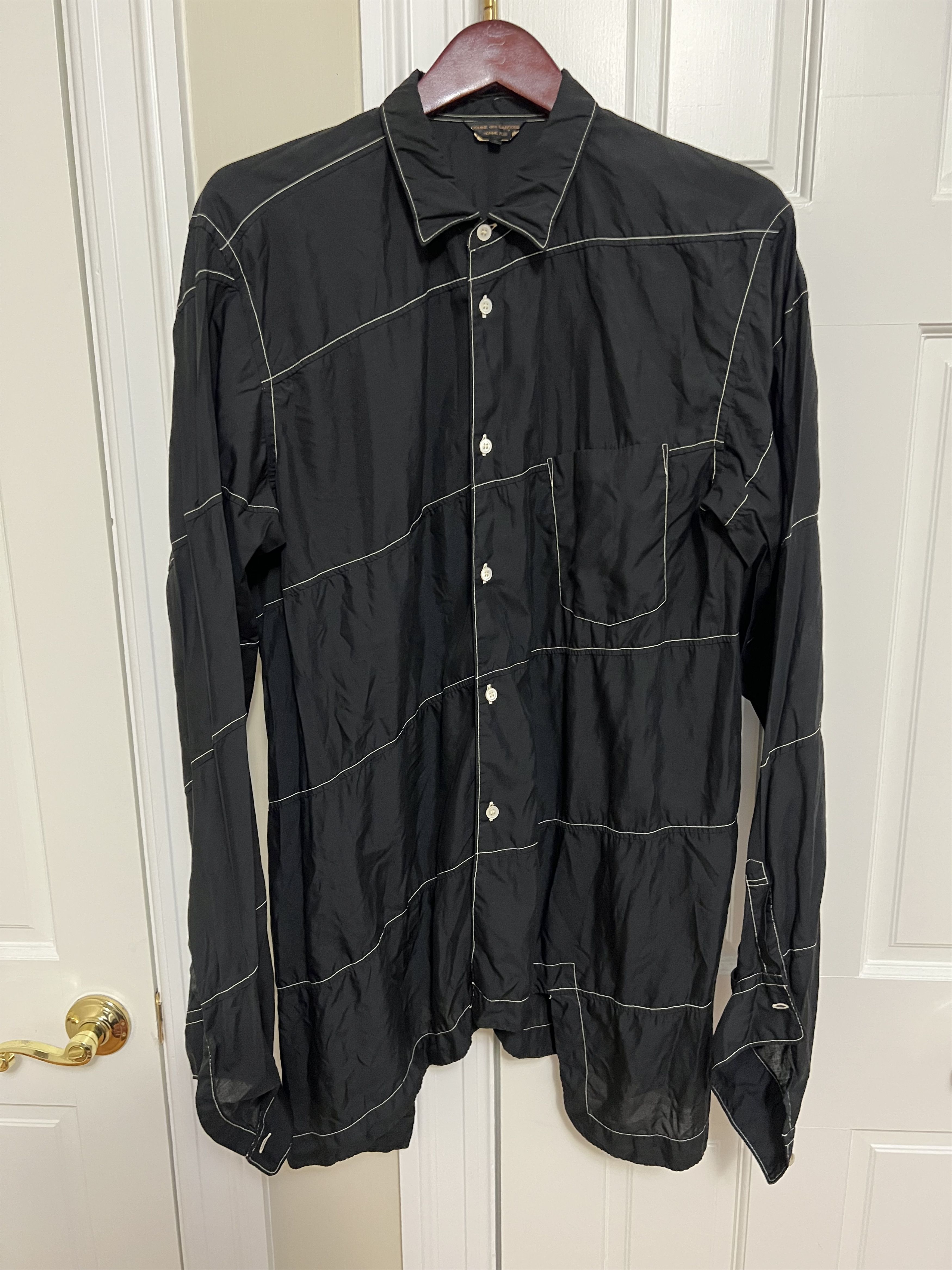 Comme des Garcons Homme Plus Asymmetric Spiral Shirt Size US L / EU 52-54 / 3 - 1 Thumbnail