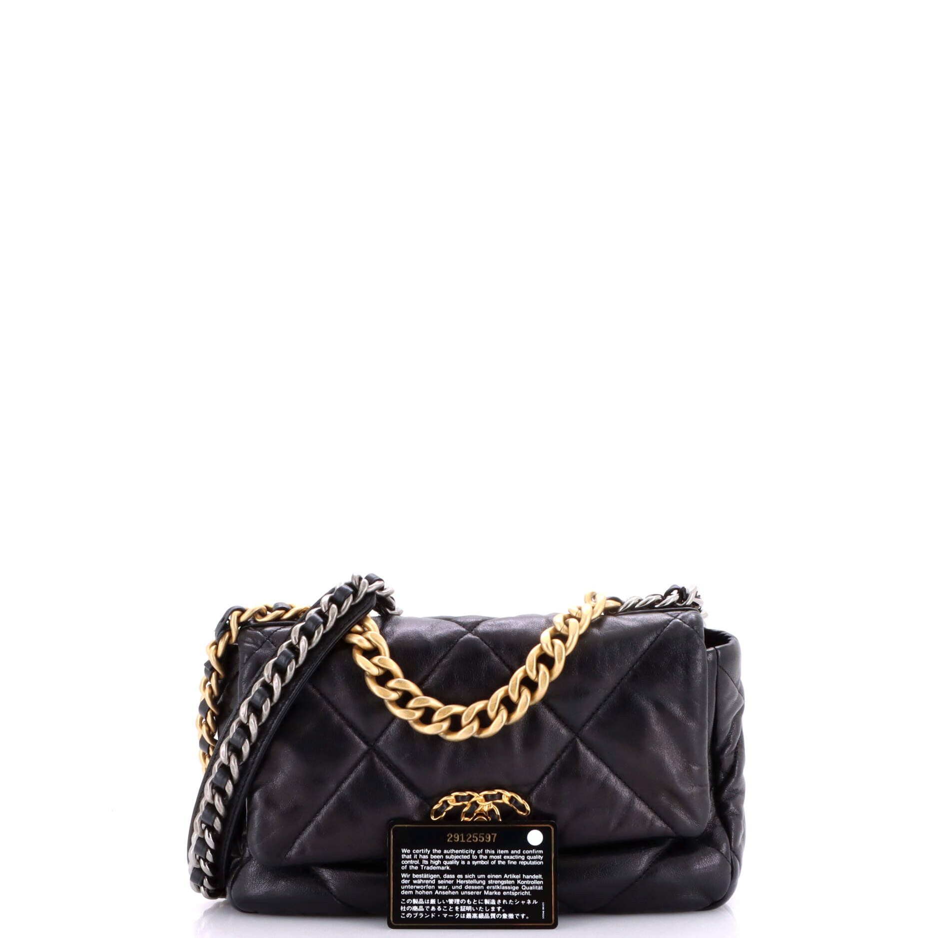 Chanel 19 Flap Bag Quilted Leather Medium Size ONE SIZE - 1 Thumbnail
