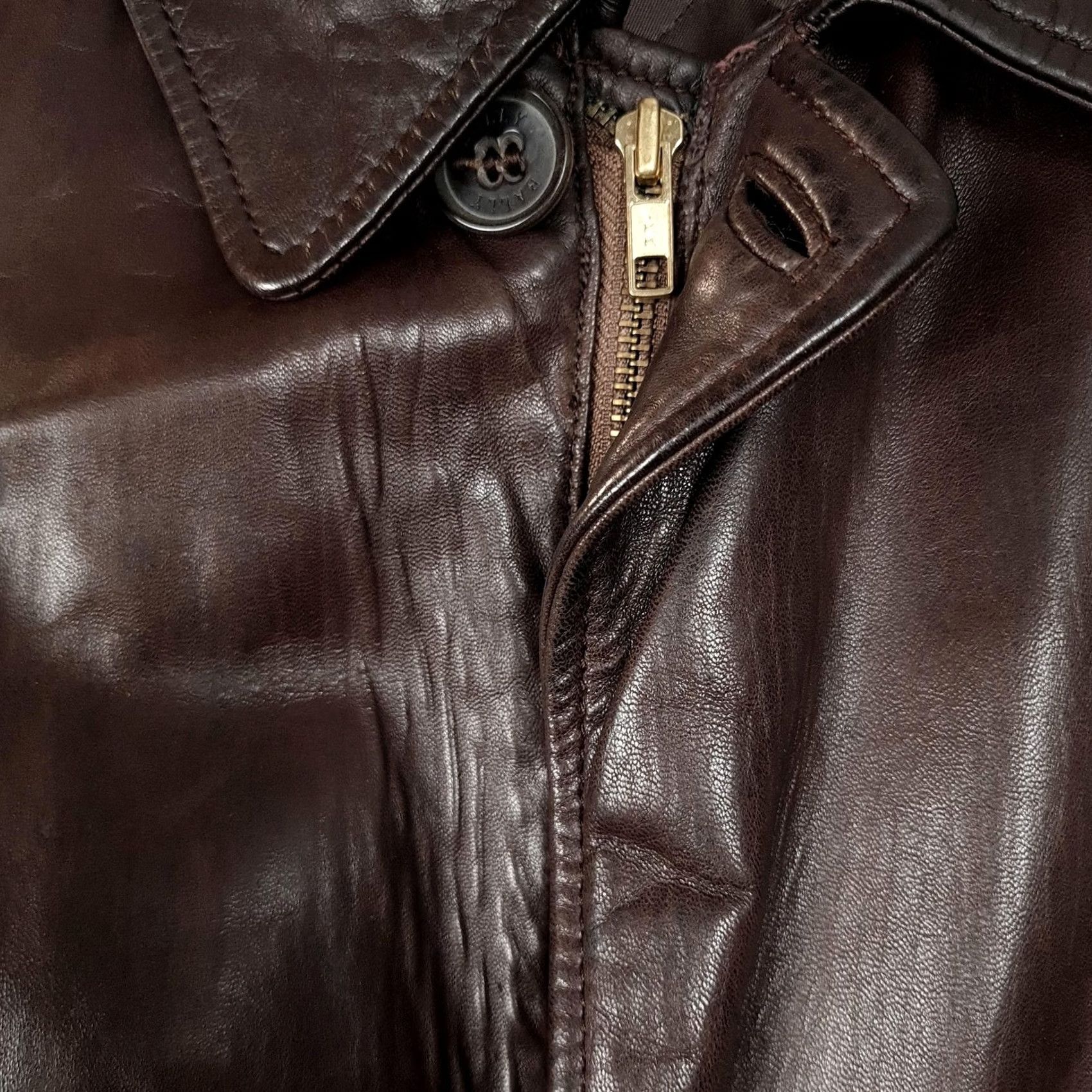 Bally Bally Coat Mens 48 Brown Leather Belted Trench Wool Lined Mid-Length Coat Size US M / EU 48-50 / 2 - 3 Thumbnail