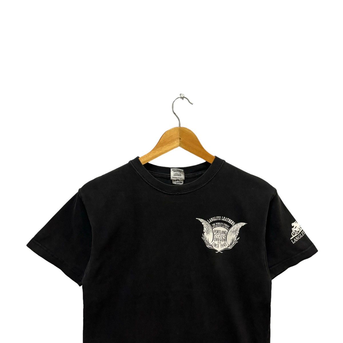 Leather × Lewis Leathers × Vanson Leathers Vintage Langlitz Leathers Finest Motorcycle Leathers Tshirt Size US S / EU 44-46 / 1 - 4 Thumbnail