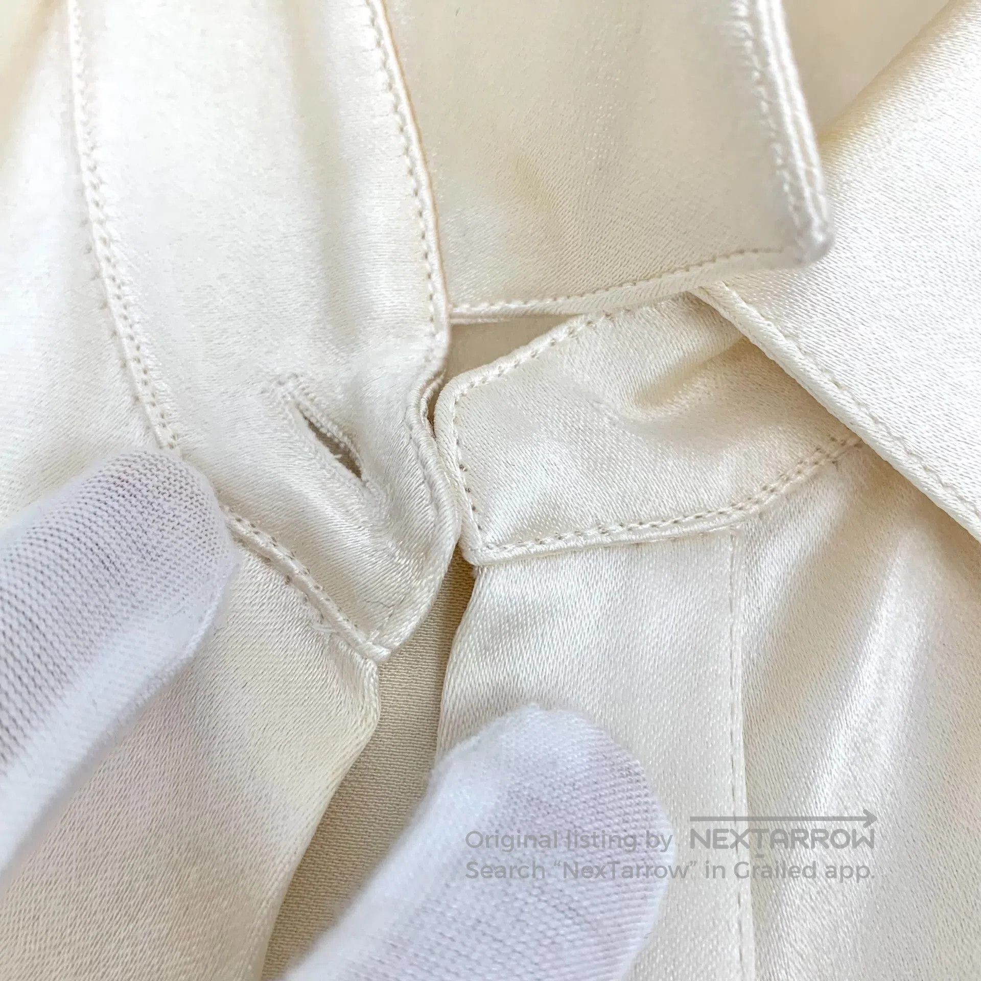 Saint Laurent Paris Saint Laurent Paris Champagne lapel mulberry silk tie wais Size XXS / US 00 / IT 34 - 8 Thumbnail