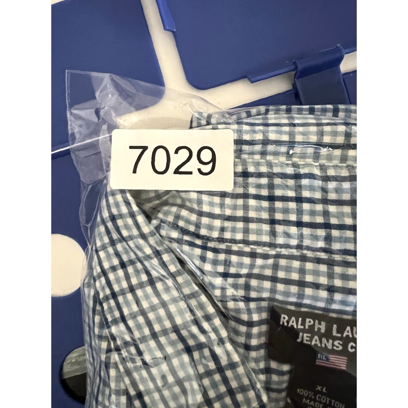 Ralph Lauren VINTAGE Ralph Lauren Jeans Co Short Sleeve Plaid Button Up Shirt XL Blue Mens Casual 90s Retro Classic Size US XL / EU 56 / 4 - 7 Thumbnail