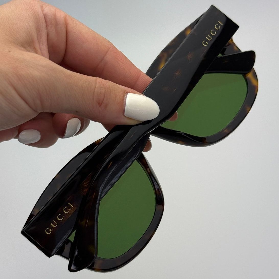 Gucci NEW Gucci Sunglasses GG1110S 002 Dark Havana / Green Unisex Size ONE SIZE - 10 Thumbnail