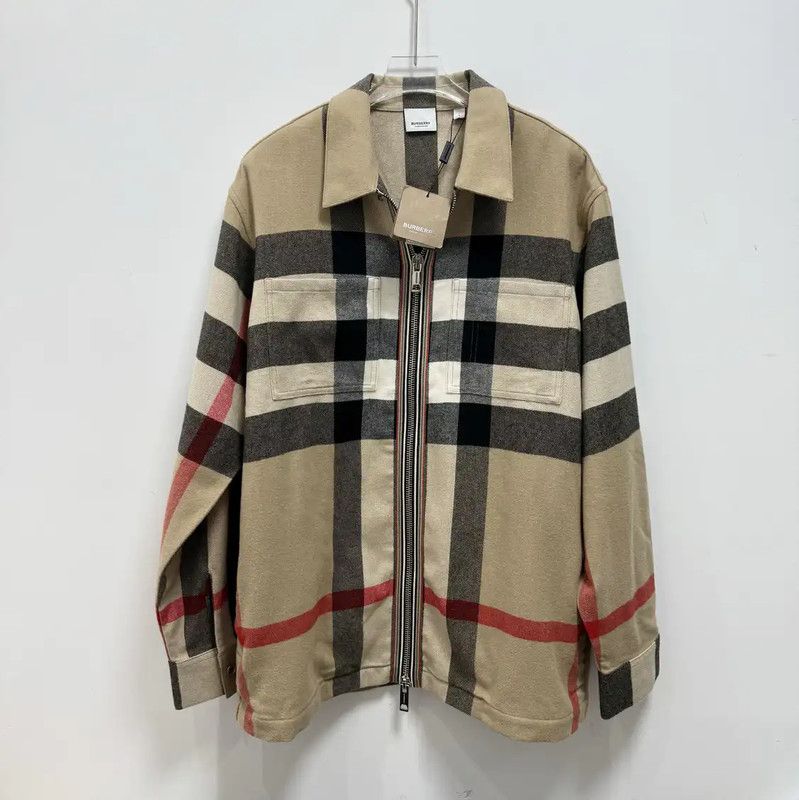 Burberry Burberry Khaki Wool Long Sleeve Jacket Size US L / EU 52-54 / 3 - 1 Thumbnail