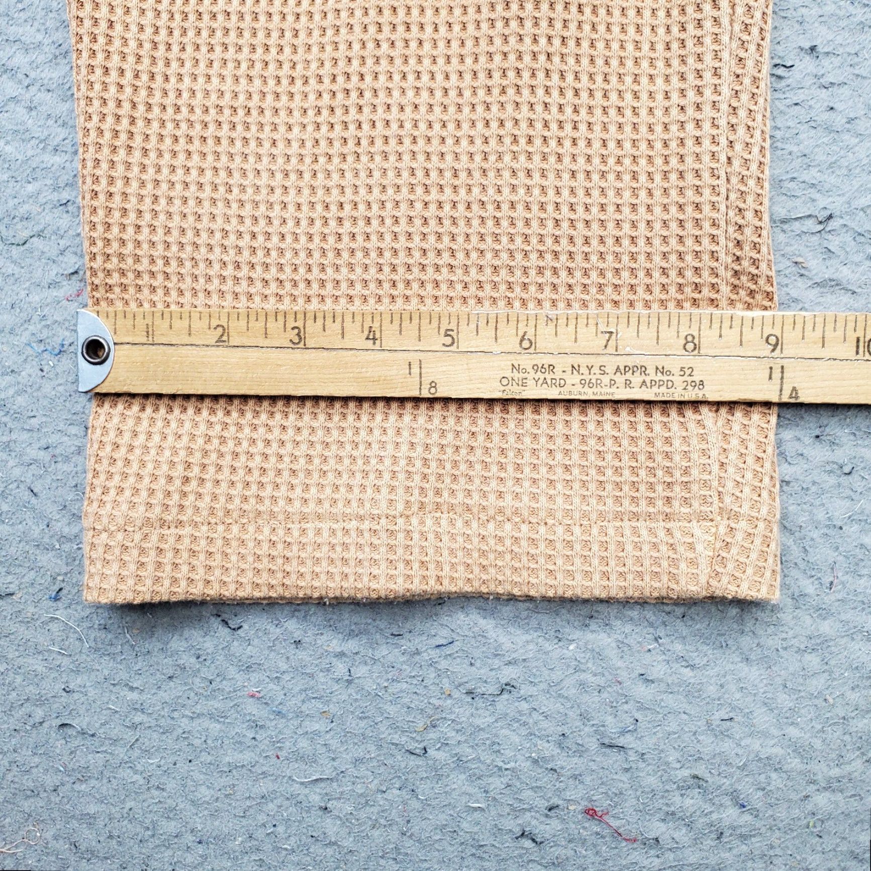 Vintage Aerie Womens XS Tan Waffle Knit Thermal Lounge Pants Wide Leg Elastic Waist Pockets Casual Size 26" / US 2 / IT 38 - 5 Thumbnail