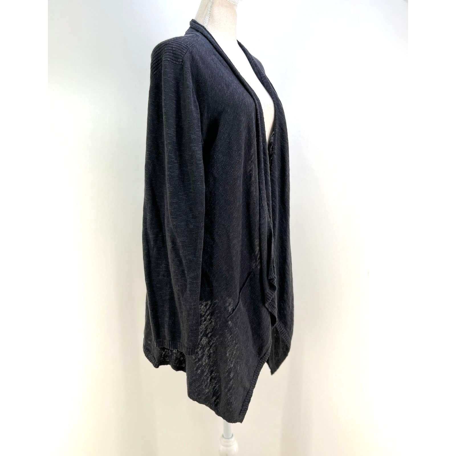 Eileen Fisher Eileen Fisher Open Front Cascading Cardigan Gray Size XL / US 12-14 / IT 48-50 - 2 Thumbnail