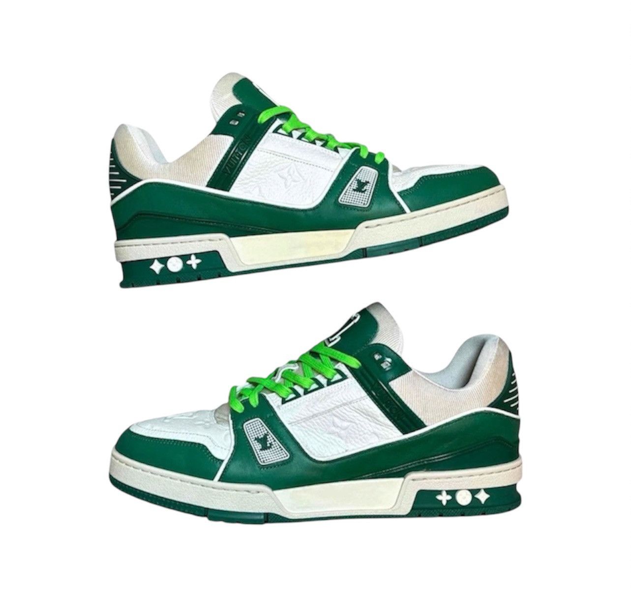 Louis Vuitton Louis Vuitton 2021 Virgil Abloh LV Trainer Low Green size 8 Size US 8 / EU 41 - 1 Thumbnail