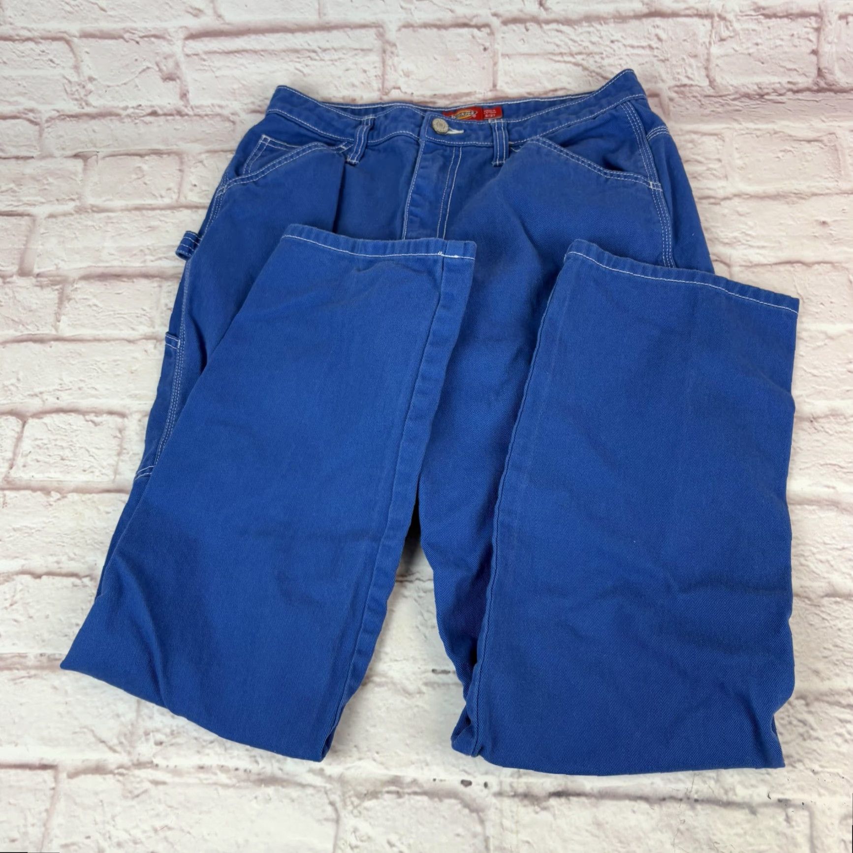 Dickies VINTAGE? No — Actually not vintage. Dickies Carpenter Pants Juniors 5 Blue Straight Leg Twill Workwear Utility Teens Size 27" / US 4 / IT 40 - 2 Thumbnail
