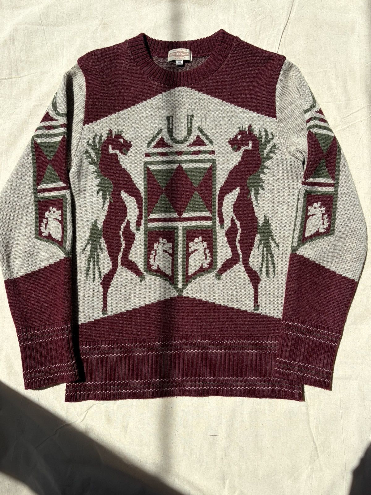 At Last & Co At last co timeworn Twin Horse 1st Gen Wool Sweater Size US M / EU 48-50 / 2 - 1 Thumbnail