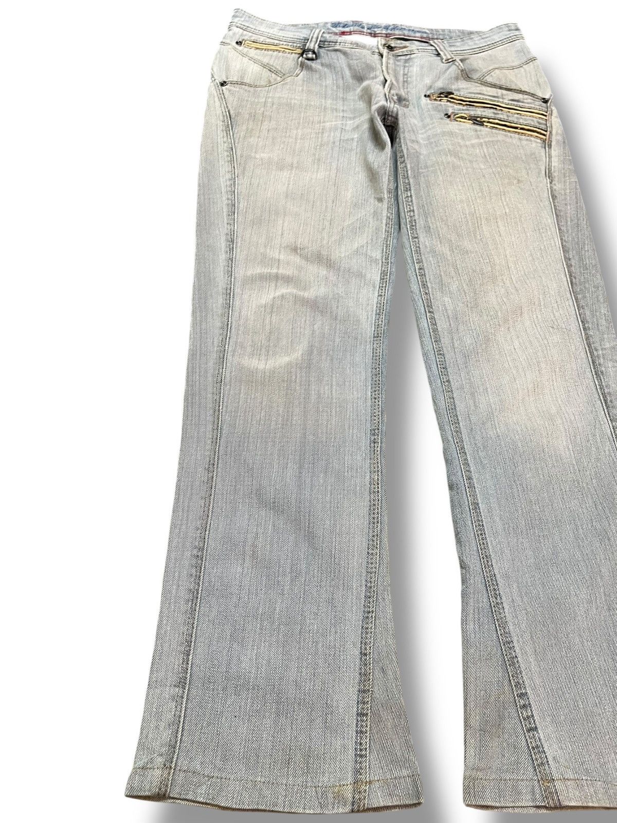 Nicole Club Vintage Nicole Club Flare Grunge Double Zipper Pocket Denim Size US 32 / EU 48 - 3 Thumbnail