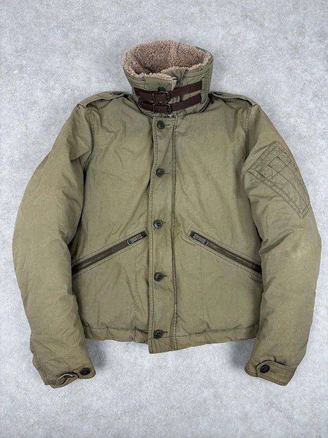 Burberry Burberry Khaki Olive Cargo Shearling Collar Bomber Jacket Size US S / EU 44-46 / 1 - 1 Thumbnail