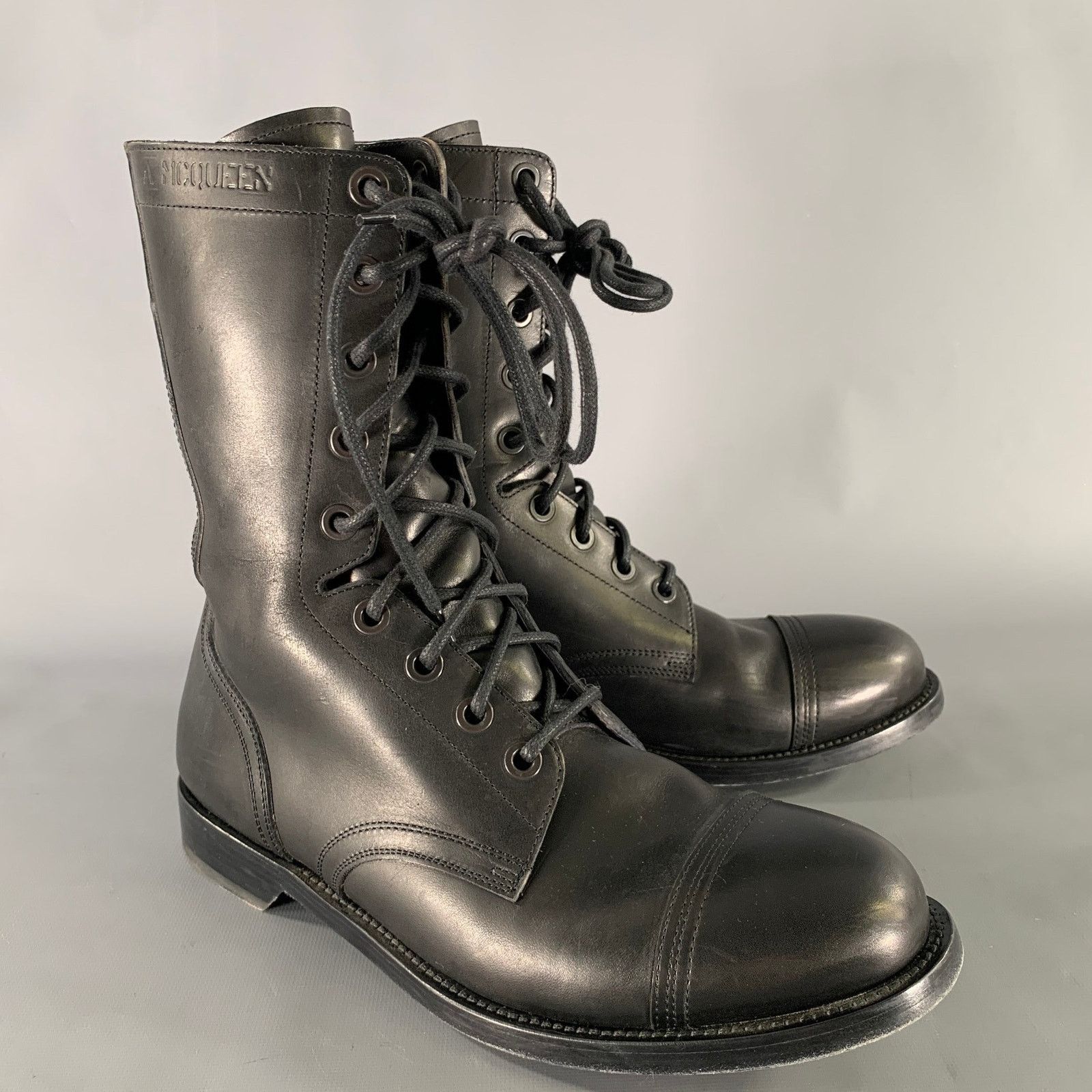 Alexander McQueen ALEXANDER MCQUEEN Size 9.5 Black Leather Lace Up Boots Size US 9.5 / EU 42-43 - 1 Thumbnail