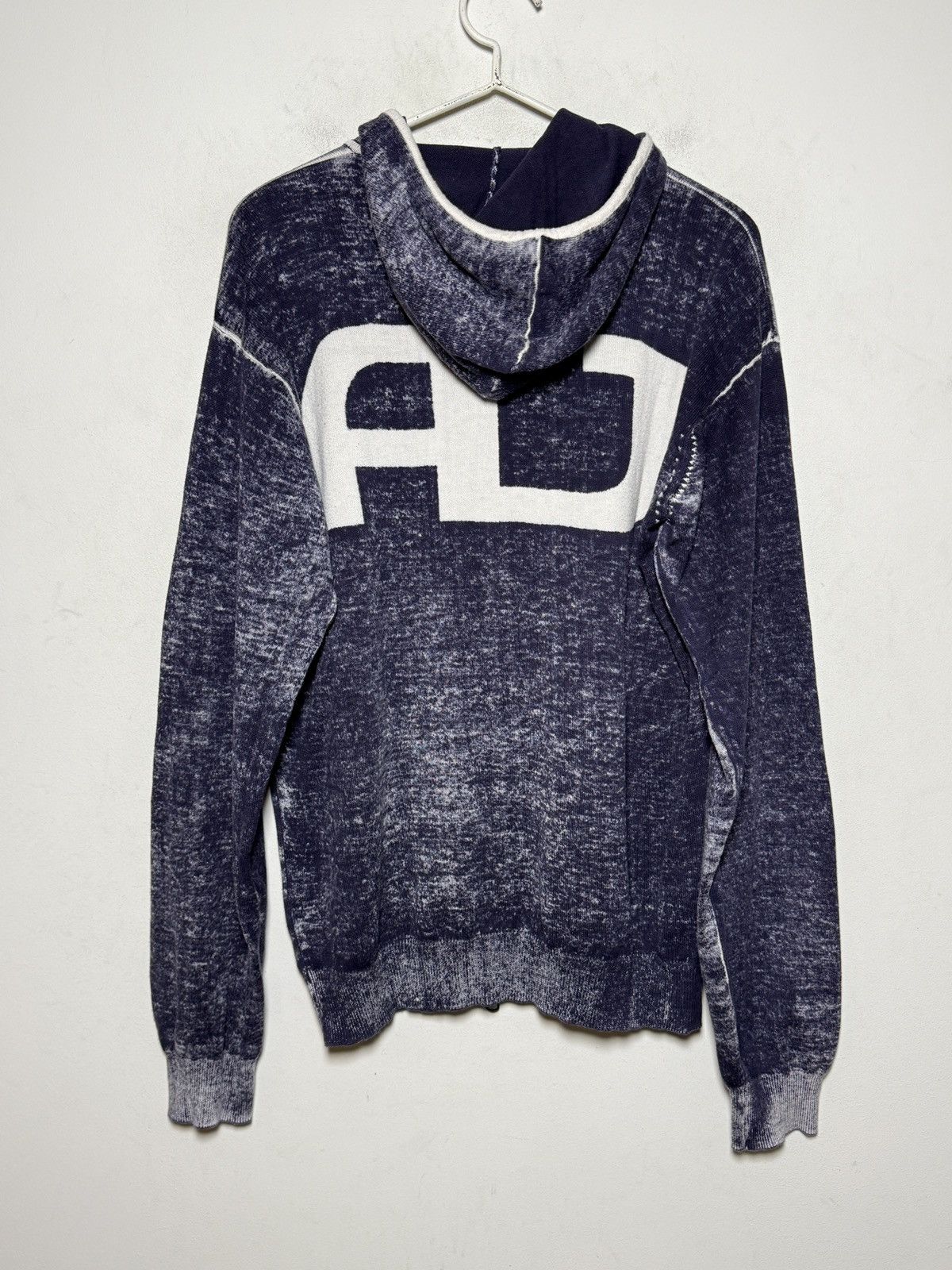 Giorgio Armani Armani Jeans zip hoodie in a washed navy tone hand corrosion Size US L / EU 52-54 / 3 - 8 Thumbnail