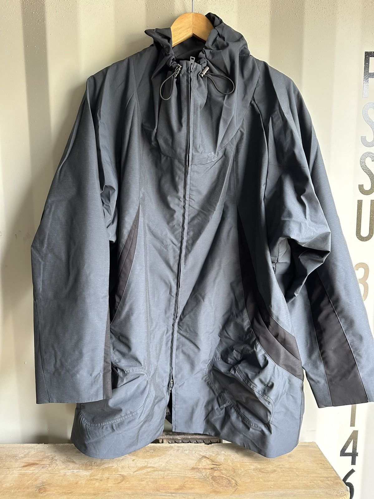 image of Kiko Kostadinov Riding Claw Parka in Blue, Men's (Size Large)