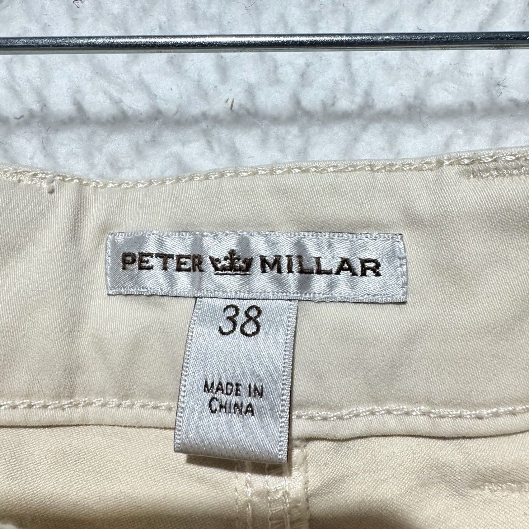 Peter Millar PETER MILLAR Ultimate Sateen 5-Pocket Pant Light Khaki 38 x 34 Mens Regular Beige Cotton Modal Spandex Straight Front Zip Button 5-Pocket Size US 38 / EU 54 - 3 Thumbnail