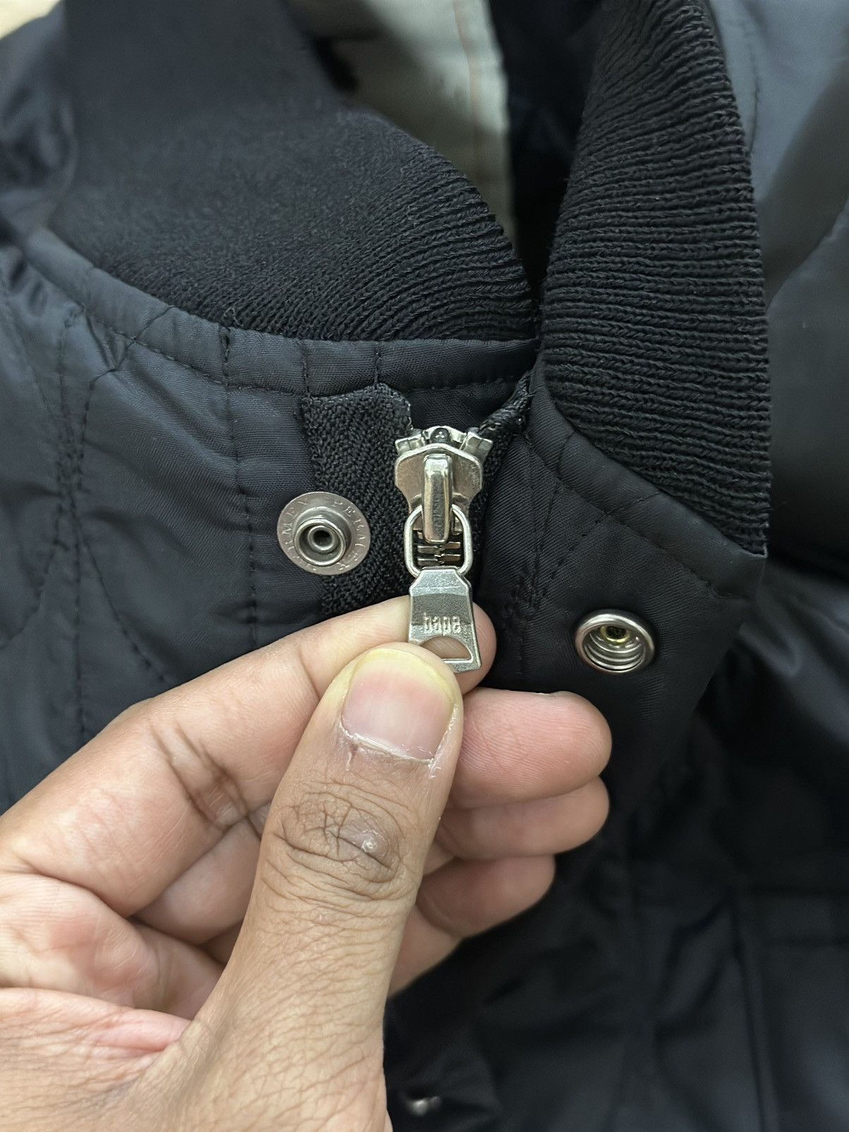 Bape Rare And Beautiful Bape Quilted Light Puffer Zipper Jacket Size US L / EU 52-54 / 3 - 8 Thumbnail
