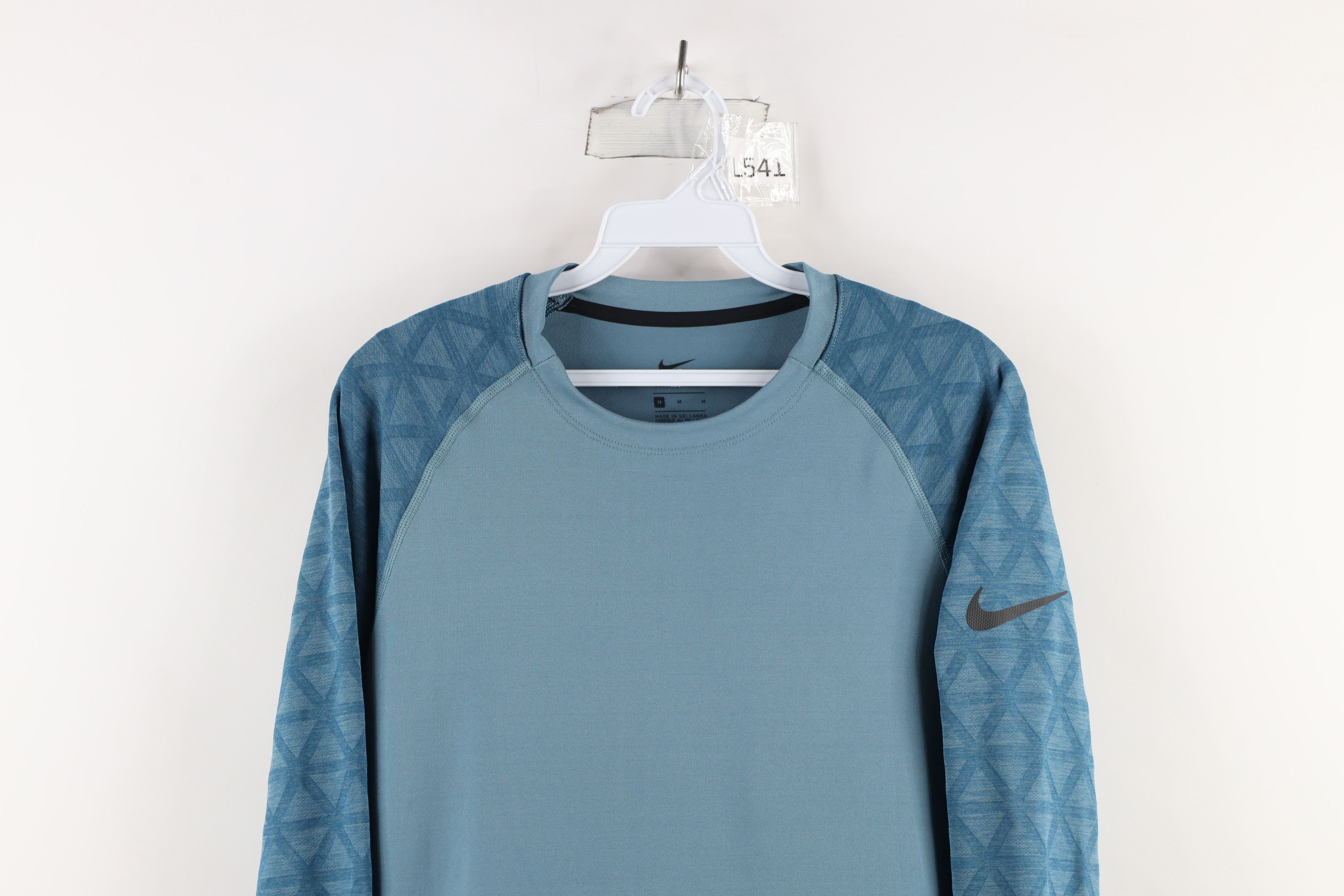 Nike × Vintage Nike Pro Long Sleeve Training Gym Running T-Shirt Blue Size US M / EU 48-50 / 2 - 2 Thumbnail