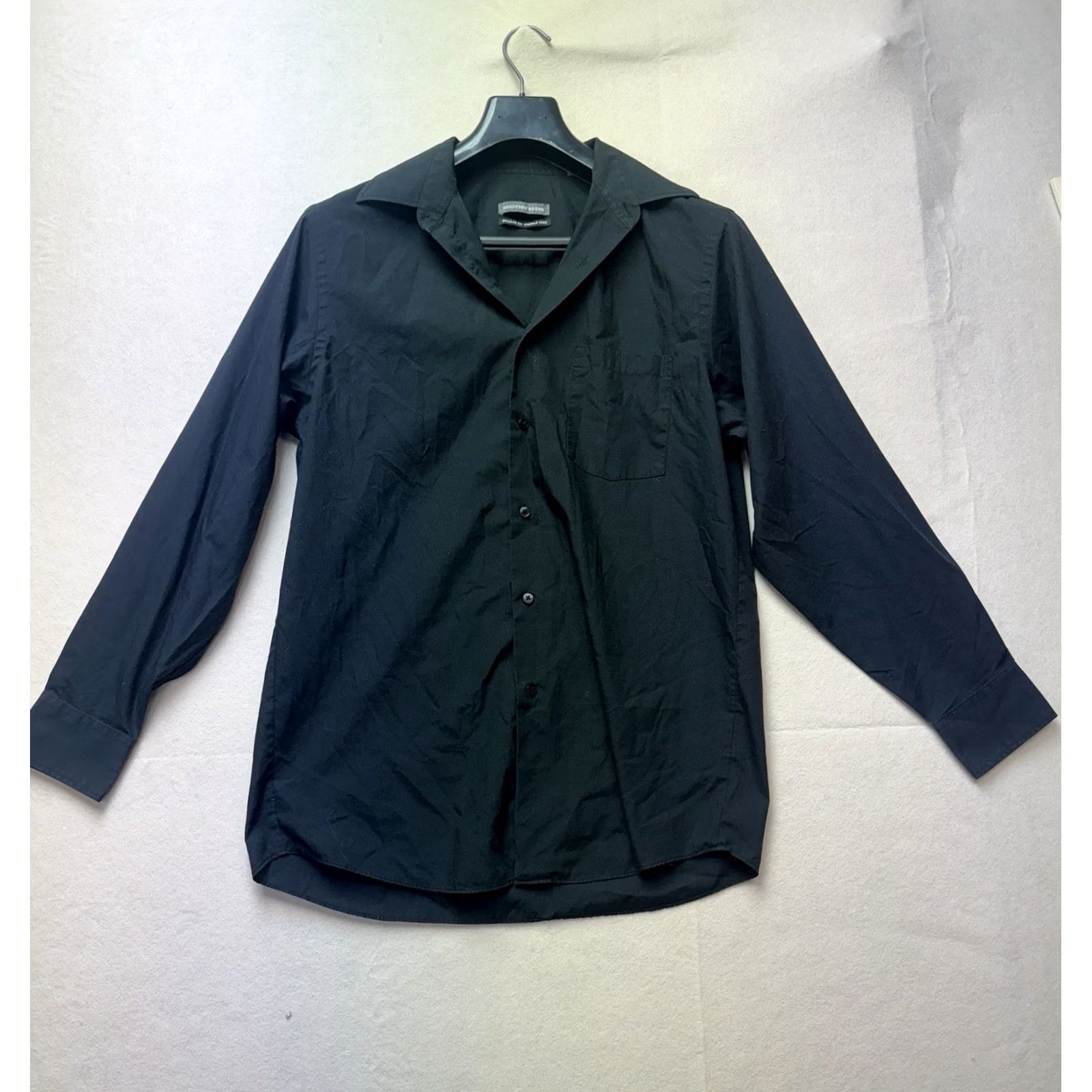 Geoffrey Beene Geoffrey Beene Men's Black Long Sleeve Button-Up Shirt M Wrinkle Free Button-Up Size US M / EU 48-50 / 2 - 2 Thumbnail