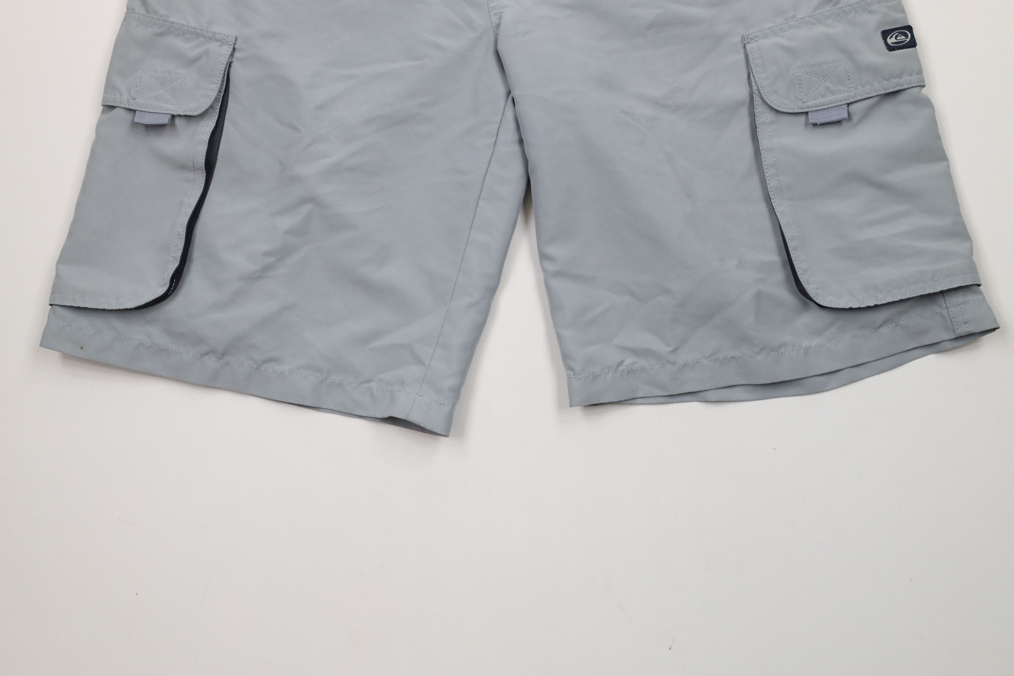 Quiksilver × Vintage Vintage 90s Y2K Quiksilver Surfing Cargo Shorts Gray Size US 30 / EU 46 - 4 Thumbnail