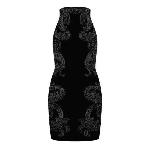 Balmain o1g2r1mq0924 Mini Dress in Noir & Argent Size M / US 6-8 / IT 42-44 - 3 Thumbnail